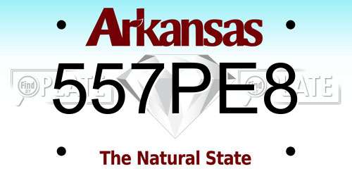 557PE8 Arkansas License Plate