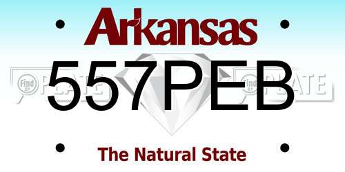 557PEB Arkansas License Plate