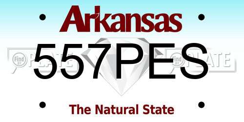 557PES Arkansas License Plate