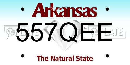 557QEE Arkansas License Plate