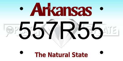 557R55 Arkansas License Plate