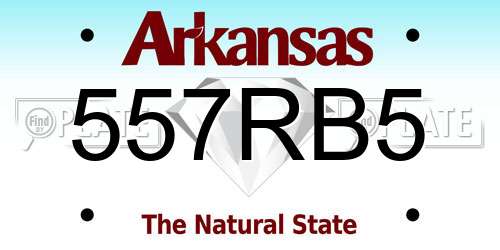 557RB5 Arkansas License Plate