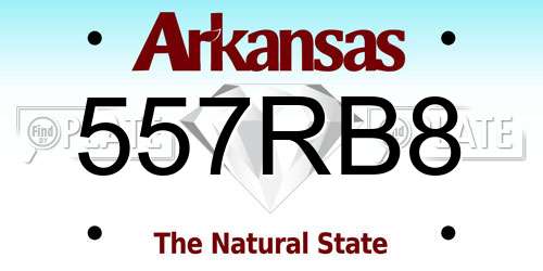 557RB8 Arkansas License Plate