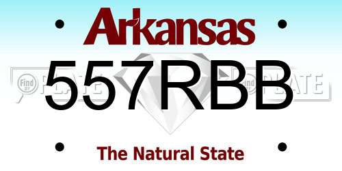 557RBB Arkansas License Plate