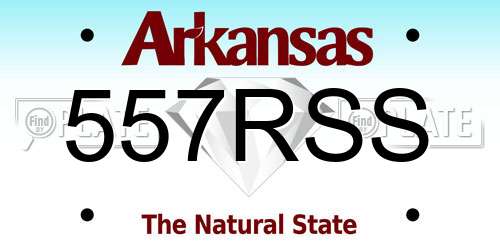 557RSS Arkansas License Plate