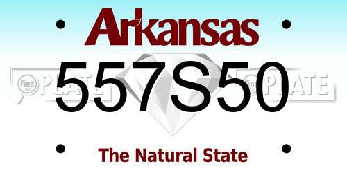 557S50 Arkansas License Plate