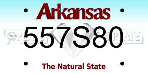 557S80 Arkansas License Plate