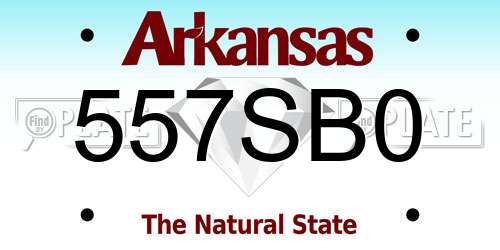 557SB0 Arkansas License Plate