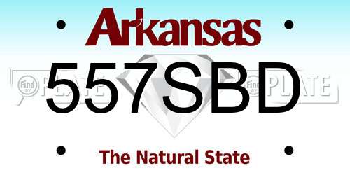 557SBD Arkansas License Plate