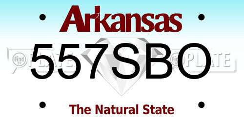 557SBO Arkansas License Plate
