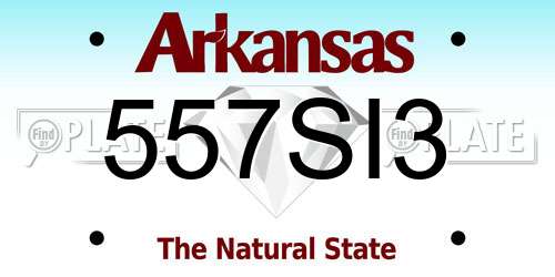 557SI3 Arkansas License Plate