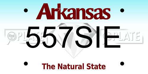 557SIE Arkansas License Plate