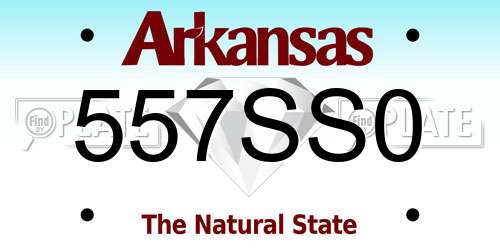 557SS0 Arkansas License Plate