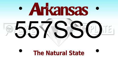 557SSO Arkansas License Plate
