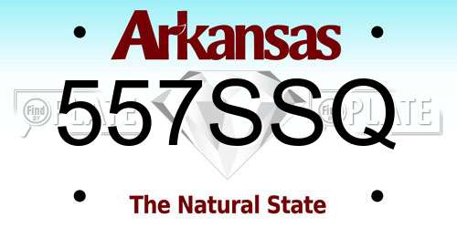 557SSQ Arkansas License Plate