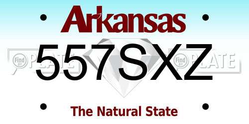 557SXZ Arkansas License Plate