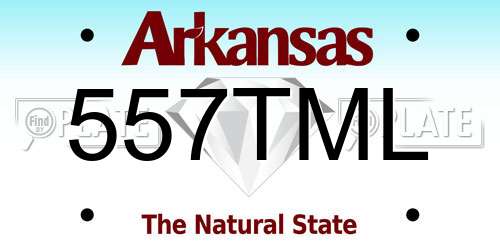 557TML Arkansas License Plate