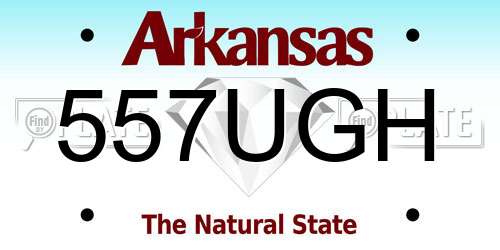 557UGH Arkansas License Plate