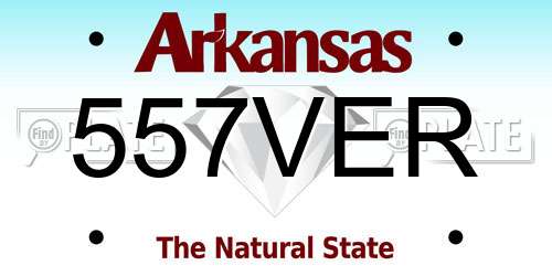 557VER Arkansas License Plate
