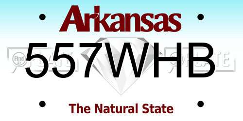 557WHB Arkansas License Plate