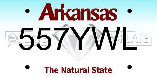 557YWL Arkansas License Plate