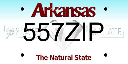 557ZIP Arkansas License Plate