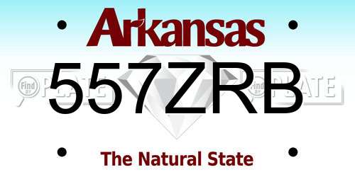 557ZRB Arkansas License Plate