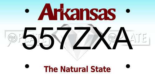 557ZXA Arkansas License Plate