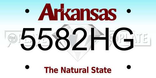 5582HG Arkansas License Plate