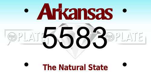 5583 Arkansas License Plate