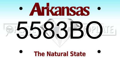 5583BO Arkansas License Plate