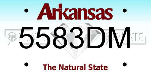 5583DM Arkansas License Plate