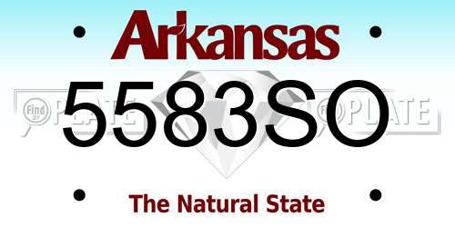 5583SO Arkansas License Plate