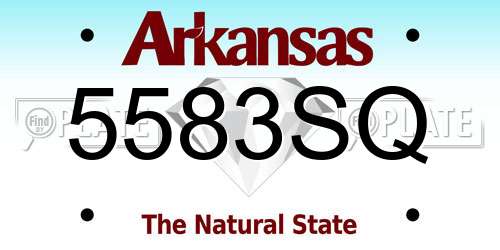 5583SQ Arkansas License Plate