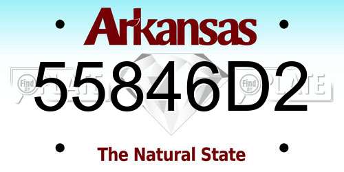 55846D2 Arkansas License Plate