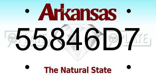 55846D7 Arkansas License Plate