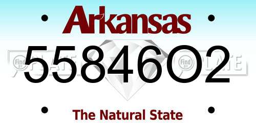 55846O2 Arkansas License Plate