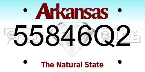55846Q2 Arkansas License Plate