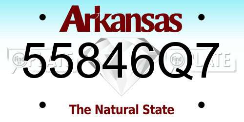 55846Q7 Arkansas License Plate