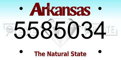 5585034 Arkansas License Plate