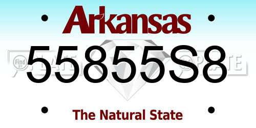 55855S8 Arkansas License Plate