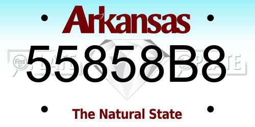 55858B8 Arkansas License Plate