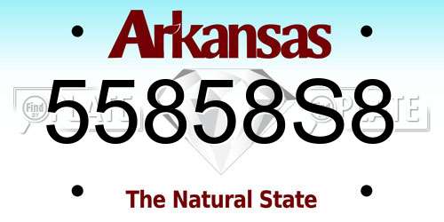 55858S8 Arkansas License Plate