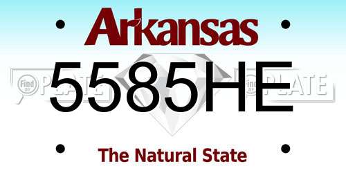 5585HE Arkansas License Plate