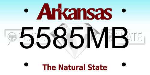 5585MB Arkansas License Plate