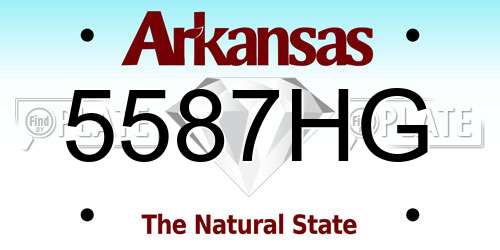 5587HG Arkansas License Plate