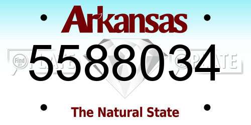 5588034 Arkansas License Plate