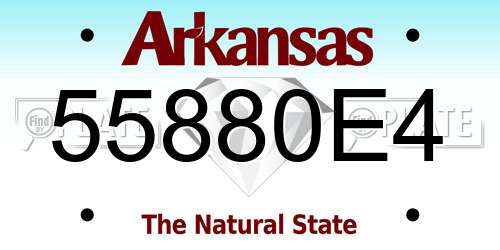55880E4 Arkansas License Plate