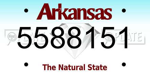 5588151 Arkansas License Plate
