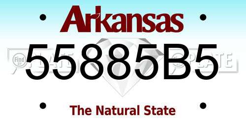55885B5 Arkansas License Plate